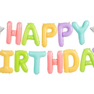 Foil Balloon Happy Birthday, 395x35cm, mix