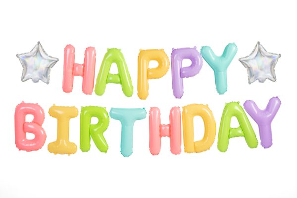 Foil Balloon Happy Birthday, 395x35cm, mix