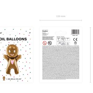 Foil Ballon Gingerbread Man, 67x97 cm, mix