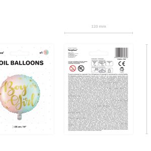 Foil balloon Boy or Girl, 35cm, mix