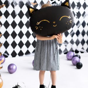 Foil Balloon Cat, 48x36cm, black