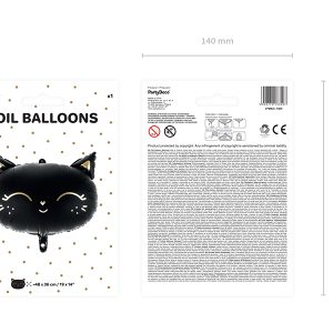 Foil Balloon Cat, 48x36cm, black