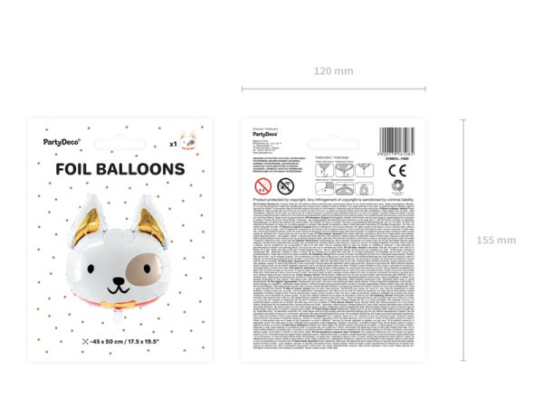 Foil Balloon Dog, 56x65 cm, mix