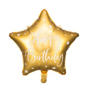 Foil balloon Happy Birthday, 40cm, gold