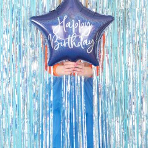 Foil balloon Happy Birthday, 40cm, navy blue