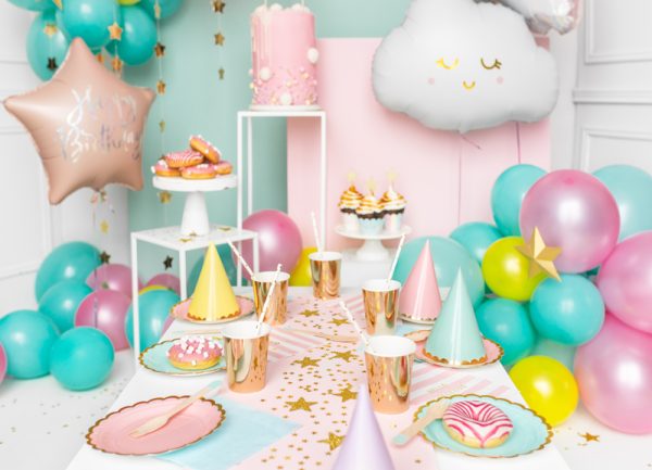 Foil balloon Happy Birthday, 40cm, light powder pink