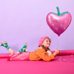 Foil balloon Strawberry, 42x45cm, mix