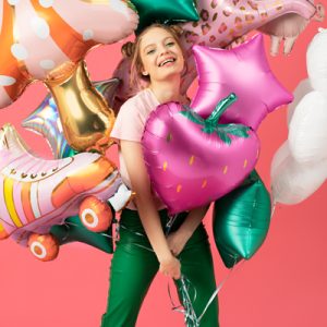 Foil balloon Strawberry, 42x45cm, mix