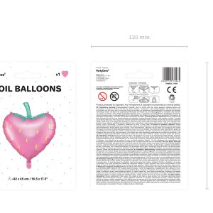 Foil balloon Strawberry, 42x45cm, mix