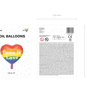 Foil balloon Love is Love, 35cm, mix