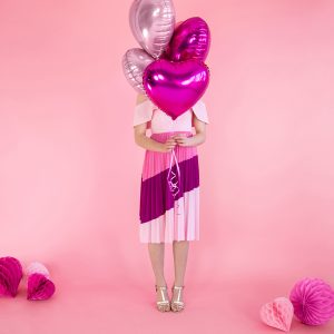Foil Balloon Heart, 45cm, dark pink
