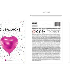 Foil Balloon Heart, 45cm, dark pink