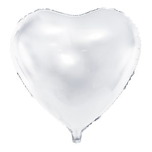 Foil Balloon Heart, 45cm, white