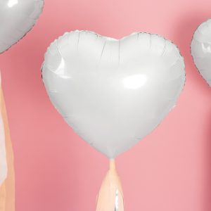 Foil Balloon Heart, 45cm, white