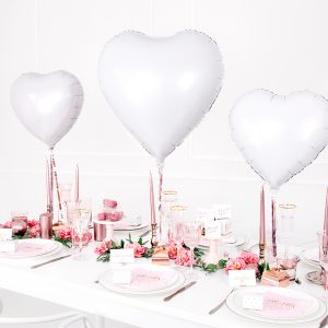 Foil Balloon Heart, 45cm, white