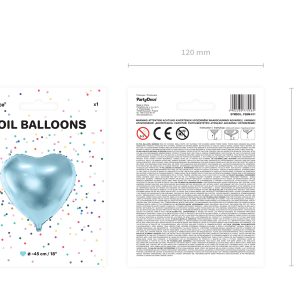 Foil Balloon Heart, 45cm, sky-blue