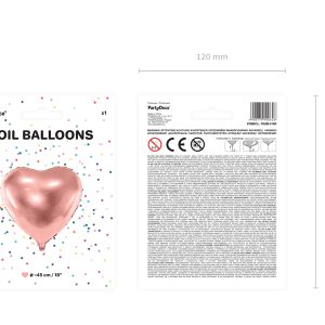 Foil Balloon Heart, 45cm, rose gold