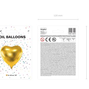 Foil Balloon Heart, 45cm, gold