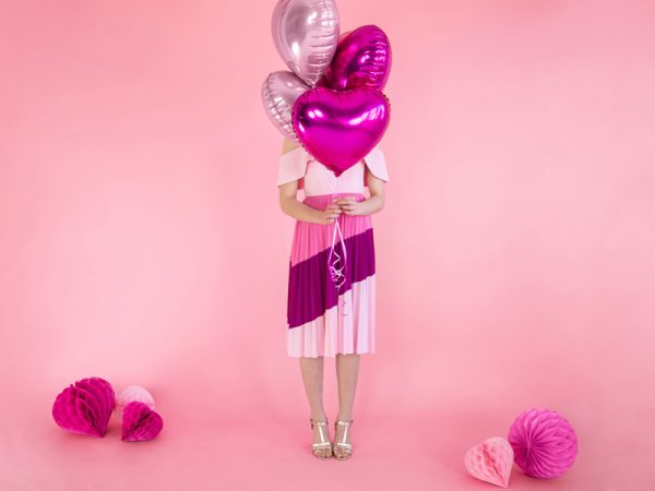 Foil Balloon Heart, 45cm, light pink