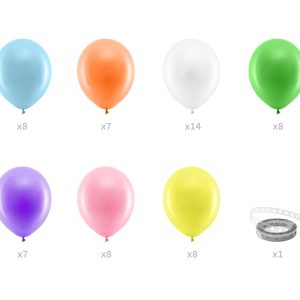 Balloon garland - Rainbow, 200cm (1 pkt / 60 pc.)