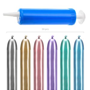 Modeling Glossy balloons 130cm with pump, mix (1 pkt / 30 pc.)
