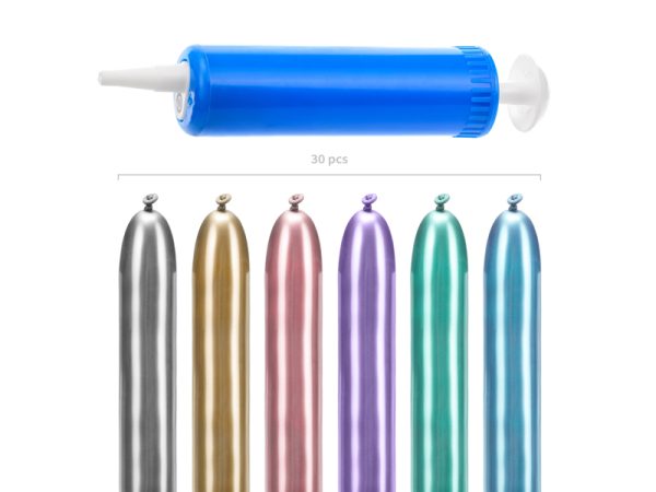 Modeling Glossy balloons 130cm with pump, mix (1 pkt / 30 pc.)