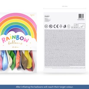 Rainbow Balloons 23cm metallic, mix (1 pkt / 10 pc.)