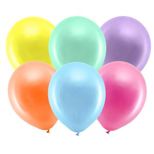 Rainbow Balloons 23cm metallic, mix (1 pkt / 100 pc.)