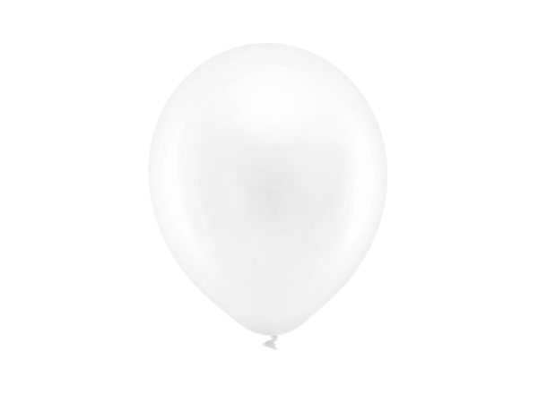 Rainbow Balloons 23cm metallic, white (1 pkt / 10 pc.)