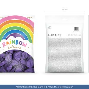Rainbow Balloons 23cm metallic, violet (1 pkt / 100 pc.)