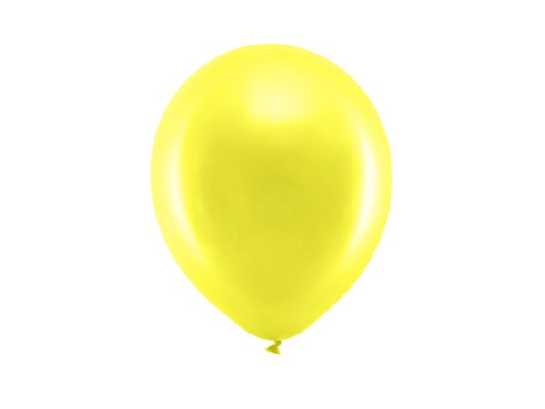 Rainbow Balloons 23cm metallic, yellow (1 pkt / 10 pc.)