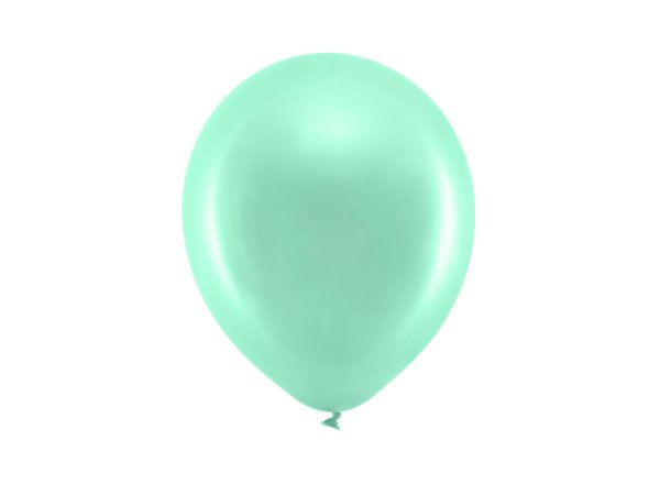 Rainbow Balloons 23cm metallic, mint (1 pkt / 10 pc.)