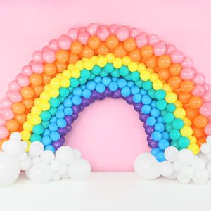 Rainbow Balloons 23cm pastel, white (1 pkt / 100 pc.)