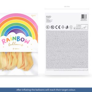 Rainbow Balloons 23cm pastel, cream (1 pkt / 10 pc.)