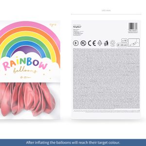 Rainbow Balloons 23cm pastel, pink (1 pkt / 10 pc.)