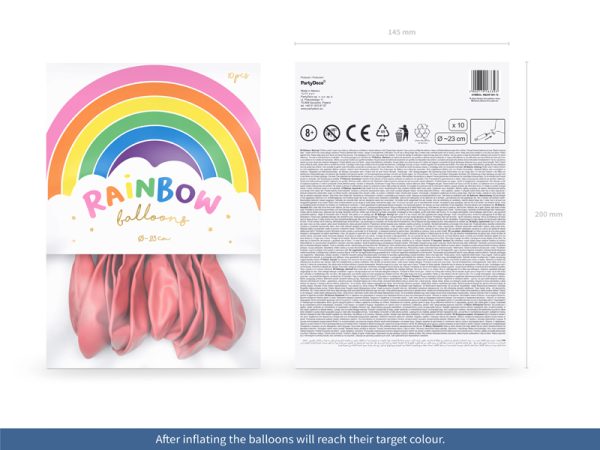 Rainbow Balloons 23cm pastel, pink (1 pkt / 10 pc.)