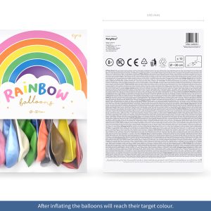 Rainbow Balloons 30cm metallic, mix (1 pkt / 10 pc.)