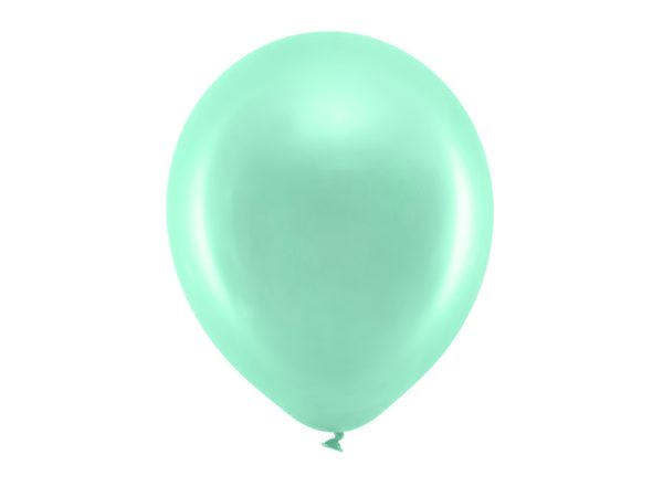Rainbow Balloons 30cm metallic, mint (1 pkt / 10 pc.)