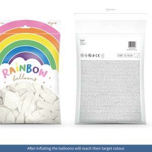 Rainbow Balloons 30cm pastel, white (1 pkt / 100 pc.)