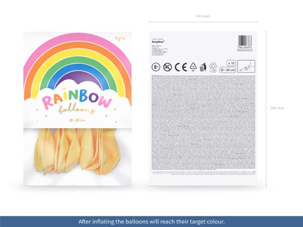 Rainbow Balloons 30cm pastel, cream (1 pkt / 10 pc.)