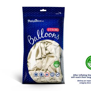 Strong Balloons 27cm, Metallic Pure White (1 pkt / 100 pc.)