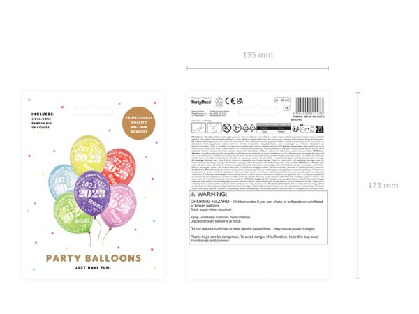 Balloons 30cm, 2023, Metallic mix (1 pkt / 6 pc.)