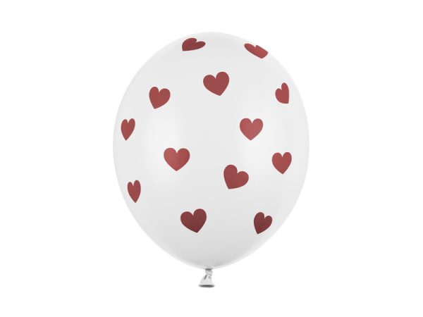 Balloons 30cm, Hearts, Pastel Pure White (1 pkt / 50 pc.)