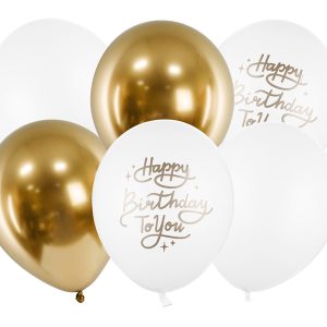 Balloons 30cm, Happy Birthday To You, mix (1 pkt / 6 pc.)