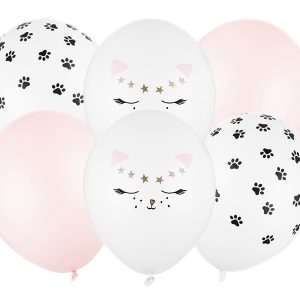 Balloons 30cm, Cat, mix (1 pkt / 6 pc.)
