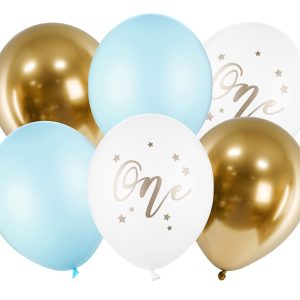 Balloons 30cm, One, Pastel Light Blue (1 pkt / 6 pc.)