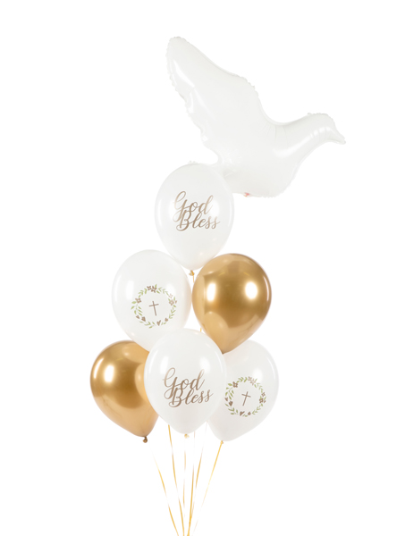 Balloons 30 cm, God Bless, Pastel Pure White (1 pkt / 50 pc.)