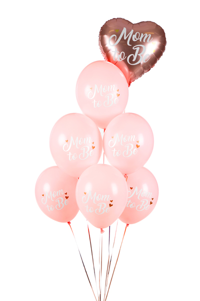 Balloons 30 cm, Mom to Be, Pastel Pale Pink (1 pkt / 6 pc.)