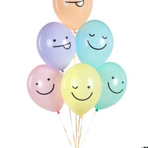 Balloons 30 cm, Faces, mix (1 pkt / 6 pc.)