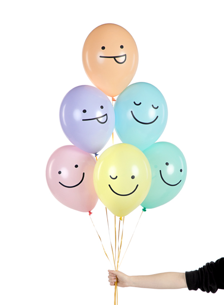 Balloons 30 cm, Faces, mix (1 pkt / 50 pc.)